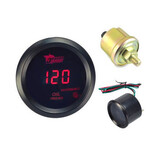 Gauge Oil Pressure PSI Guide Install Round LED Digital Red Press