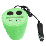 Car Dual 12V Socket Adapter Charger Cigarette Lighter Power USB Port Splitter