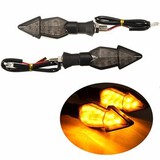 12LED Blinker Arrow Yellow Light 12V Motorcycle Turn Signal Indicators Soft Handle