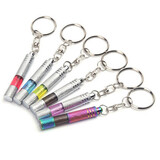 Chrome Copper Plating Tube LED Keychain Neon Bright Colorful Car Static Eliminator Anti Static