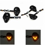 Skull Head Amber Light 12V LED Motorcycle Turn Signal Indicator Blinker