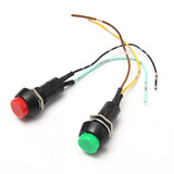 Resettable Motorcycle Auto Green Red Switch Push Button Horn