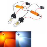 Daytime Running Lights LED Bulbs 20W 1000LM 12V Dual Color Turn Signal Light