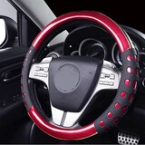 15 Inches Plastic Colorful Leather Handle Steering Wheel Cover Size Soft