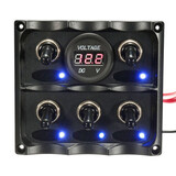 Digital Battery Gang LED Toggle Switch Panel Voltmeter Caravan RV Boat Marine