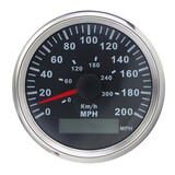 Bezel Gauge Black Steel 85mm GPS Speedometer Waterproof