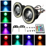 Rings Angel Eye Lights White LED RGB Color Car Lights Wireless Control 3.5inch Fog