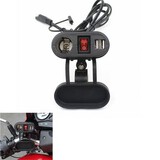 25mm 22mm Function Motorcycle Dual USB Charger with Cigarette Lighter