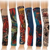 Tattoo Sleeves Stretchy Styles Mix Party Arm Stockings e 6pcs Temporary