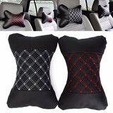 Pad Pillow Support Cushion Head Neck A pair PU Leather Car Seat Rest Headrest
