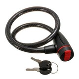 BLACK MOTORCYCLE Lock Cable Steel Coil 60CM Heavy Duty with 2 Keys