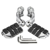 Adjustable Angled Chrome Pair Short Foot Pedal Pegs For Harley Mount