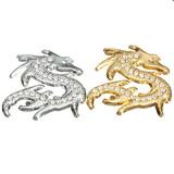 Rhinestone Style Sticker Dragon 3D Motorcycle Chrome Crystal Metal Chinese
