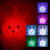 Crystal Rabbit Led Night Light Color Changing Usb Shaped