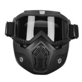 Motorcycle Bike Detachable Modular Lens Gray Helmet Face Mask Shield Goggles