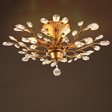 Ceiling Light Hotel Crystal Golden 100 Mounted