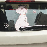 Moving Car Stickers Dog Cartoon Decals Tail Rear Window Wiper Reflective 3D