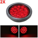 LED 2pcs Red Round Universal Brake Truck Tail Indicator Lamp Reverse Light Trailer