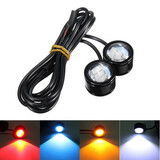 LED Flash License Plate Light Lamp Warming Strobe 2pcs Motorcycle ATV Mirror Decor