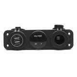 Dual USB Charger Voltmeter Socket Marine Car Boat 12V 3 Hole Panel