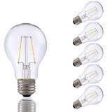 2w A19 6 Pcs Dimmable Led Filament Bulbs Cob 120v E26 Warm White