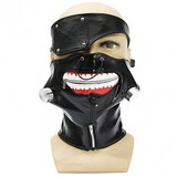 Mask PU Leather Zipper Props Adjustable Mouth