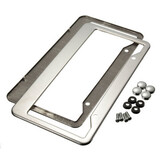 Sliver Screw Tag License Plate Frames 2 PCS Caps Stainless Steel