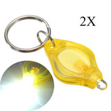 Yellow Mini LED Light Camping Hiking Torch Key Keychain Flashlight