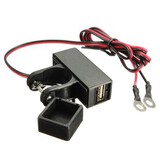 22mm 12V Motorcycle Power Charger Socket ATV Waterproof USB