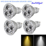 300lm Spot Light White 3w Dimmable Light 4pcs 3-led