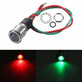 Metal 12V 14mm Warning Light LED Dash Pilot Panel Indicator Dual Color