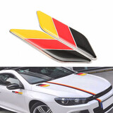 3D Car Sticker Decals Emblem Stripes Cool Metal 1 Pair Germany Flag
