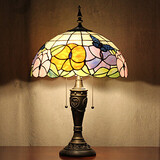 Light Painting Resin Table Lamp Glass Pattern Tiffany