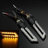 Turn Signal Indicators Hollow Amber Light Strip LED Motorcycle 15 SMD