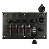 Marine Panel Ports Socket USB Charger Caravan RV Boat Rocker Toggle Switch Gang LED