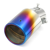 Car Chrome Inlet 63MM Exhaust Muffler Tip Pipe Stainless Steel Grilled Blue