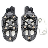 Black Foot Pegs Pedals Motorcylce Bike Treadles Footpeg Alloy Footrest Sliver