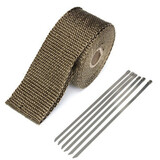 Glass Titanium Fiber With 6 Tape Pipe Ties Wrap Stainless Insulation Exhaust Heat