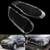 Headlight X5 E70 2Pcs Clear Lampshade Lens BMW Plastic