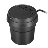 Smoke Cup Holder Car Truck Cylinder Cigarette Charger Ashtray Dual USB Adapter