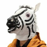 Mask Masquerade Zebra Head Full Dress Up Animal Latex Carnival