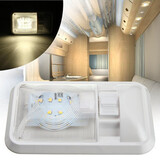 White 12V Interior Camper RV Boat Trailer Single Dome Ceiling 24LED Light Switch