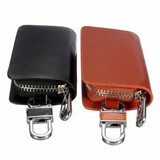 Portable Case Genuine Leather Wallet Bag Keychain Keyring Car Auto Key Holder