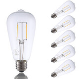 Cob Led Filament Bulbs Warm White Decorative E26 2w 6 Pcs Dimmable