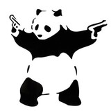 Bumper Window Wall Vinyl Decal Reflective Sticker Panda Motorcycle