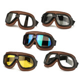 Brown Anti-UV Frame Scooter Motorcycle Retro Goggles Helmet Windproof Glasses Flying