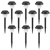 Solar Lawn Light Pathway Garden Lamp Plastic Pack 1-led Whte