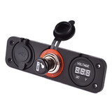 with Voltage Display Double Car Cigarette USB Interface