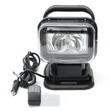 Headlight 75W Remote Control Spotlight 360 Degree Marine Searchlight Vehicle 12V