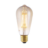 6w Ac 220-240 V Dimmable Decorative St64 Led Filament Bulbs Amber E27 1 Pcs